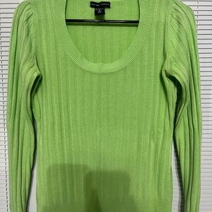 New York & Company Lime Ribbed Sweater
